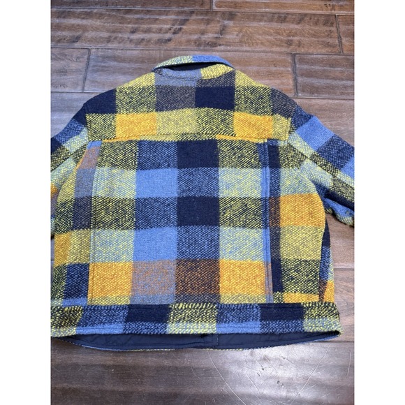 House Of Harlow 1960 Cropped Jacket Flannel Shacket | Blue Yellow | Size Medium - Picture 11 of 16